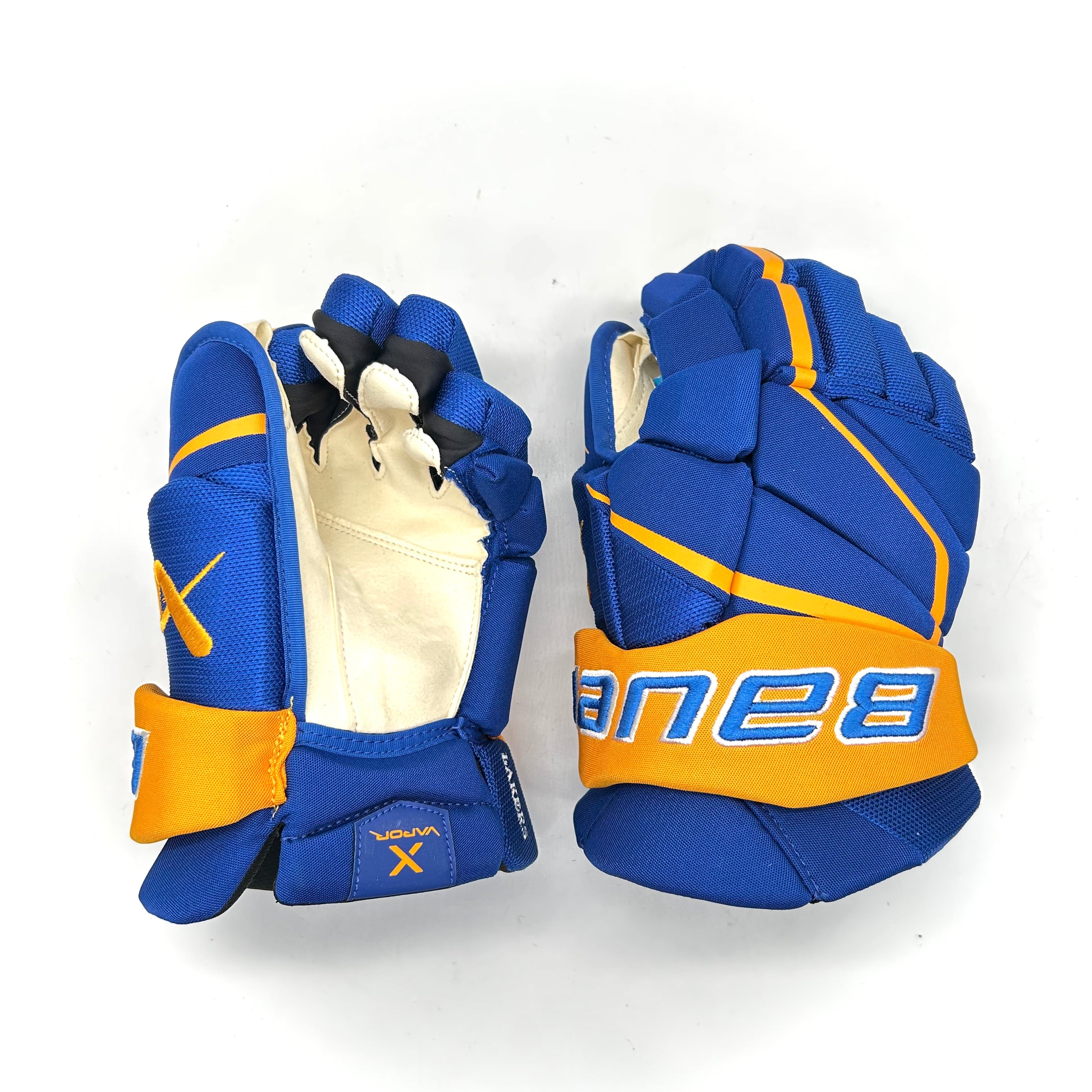 Bauer Vapor Hyperlite - Gants de hockey NCAA Pro Stock (bleu/jaune)